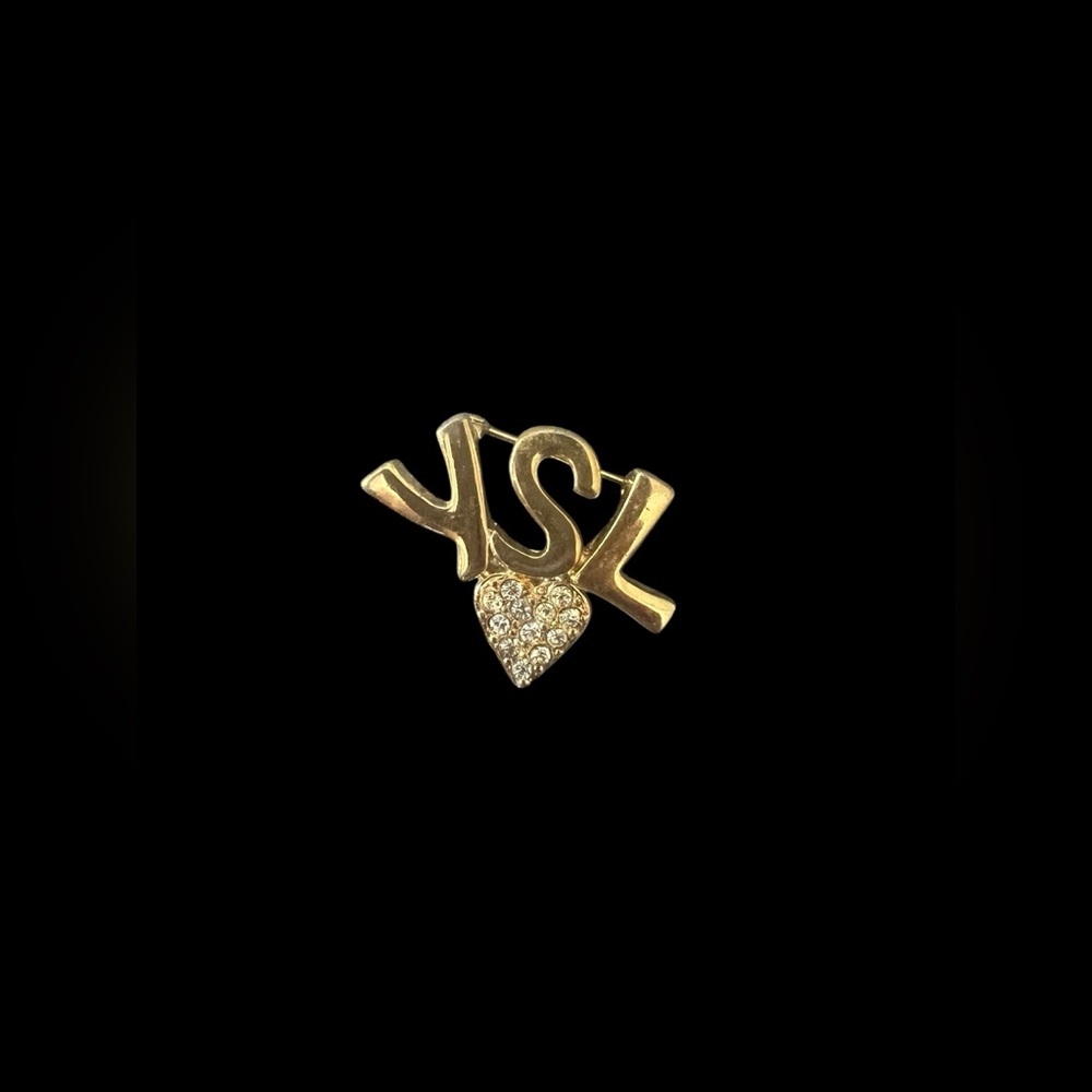 YVES SAINT LAURENT Logo Brooch